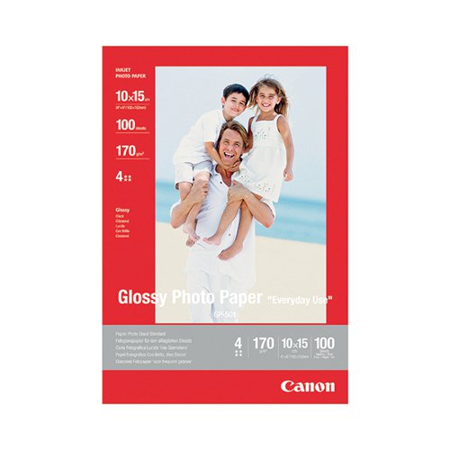 CANON GLOSSY PHOTO PAPER 10X15CM 170GSM (PACK OF 100) 0775B0