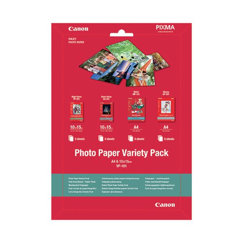 CANON PHOTO PAPER VARIETY PACK AND 10X15CM (PACK OF 20) 0775