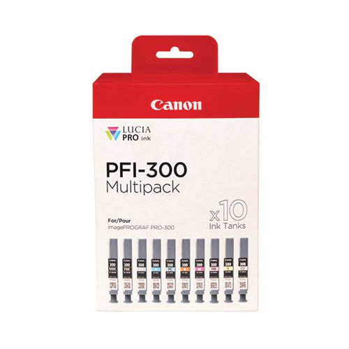 CANON PFI-300 INK CARTRIDGES MBK/C/M/Y/PBK/CO/GY/R/PC/PM MUL