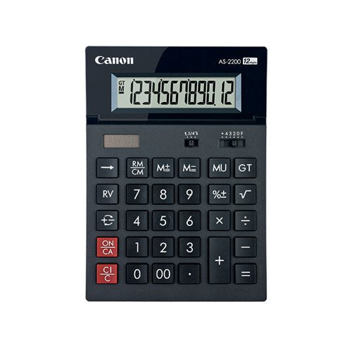 CANON AS-2200 12 DIGIT DESKTOP CALCULATOR BLACK 4584B001