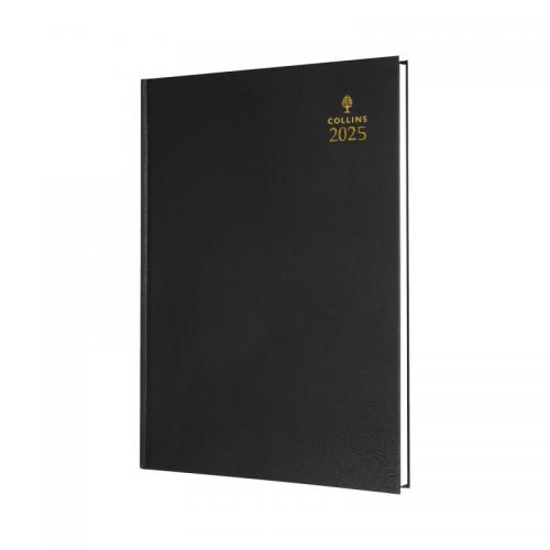 COLLINS BLACK A4 DESK DIARY DAY PER PAGE 2025 (44-99.25)