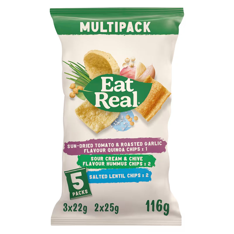 EAT REAL HUMMUS LENTIL & QUINOA MULTIPACK CRISPS (5 Pack)