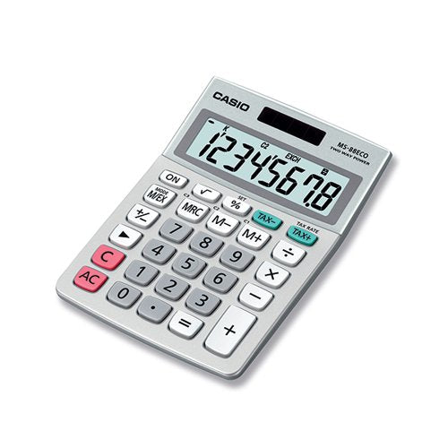 CASIO MS-88ECO 8 DIGIT DESK CALCULATOR GREY MS-88ECO-W