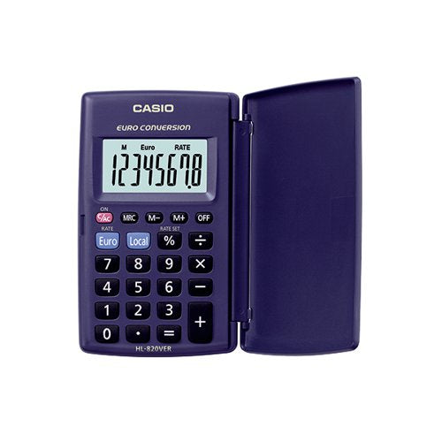 CASIO HL-820 8 DIGIT POCKET CALCULATOR WITH PROTECTIVE COVER