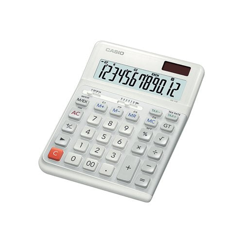 CASIO DE-12E 12 DIGIT ERGONOMIC LARGE DESKTOP CALCULATOR WHI