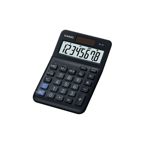CASIO MS-8F 8 DIGIT MINI DESK CALCULATOR BLACK MS-8F