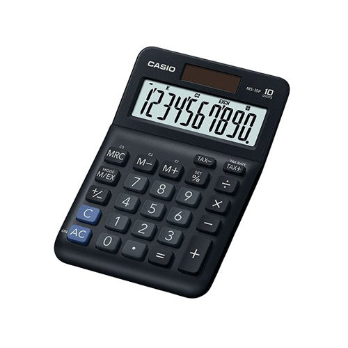 CASIO MS-10F 10 DIGIT DESK CALCULATOR BLACK MS-10F-WA