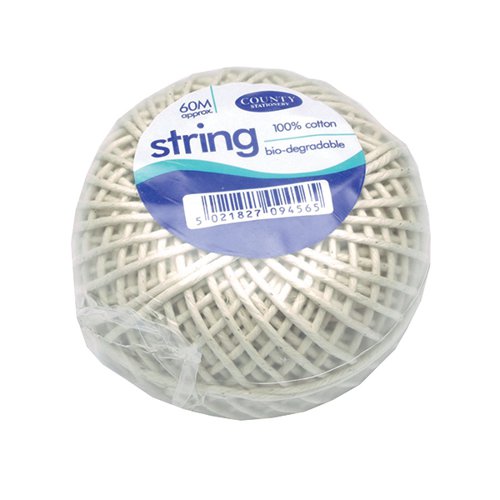 COUNTY COTTON STRING BALL MEDIUM 60M (PACK OF 12) C176