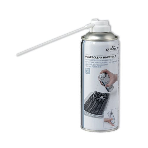 DURABLE POWERCLEAN INVERTIBLE COMPRESSED AIR DUSTER FLAMMABL