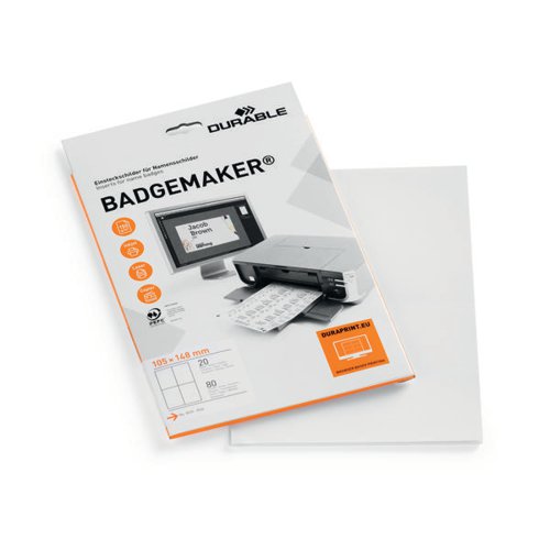 DURABLE BADGEMAKER INSERT SHEETS A6 (PACK OF 80) 142002