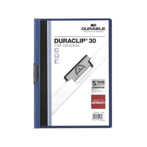 DURABLE CLIP FOLDER DURACLIP 30 A4 DARK BLUE (PACK OF 25) 22