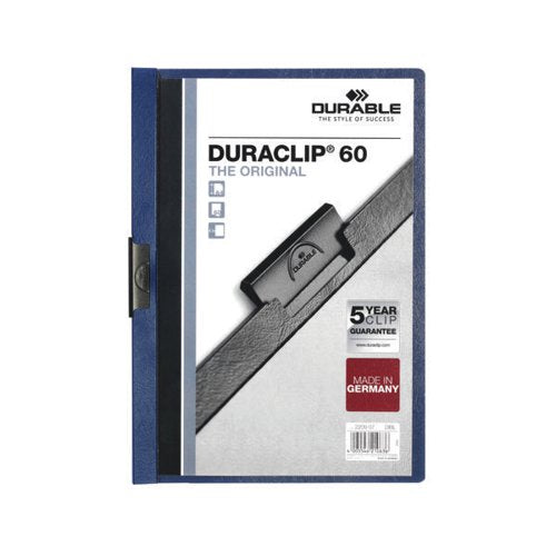 DURABLE CLIP FOLDER DURACLIP 60 A4 DARK BLUE (PACK OF 25) 22