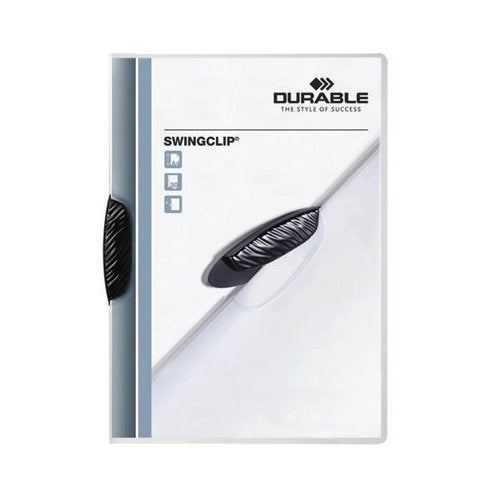 DURABLE CLIP FOLDER SWINGCLIP 30 A4 TRANSPARENT (PACK OF 25)