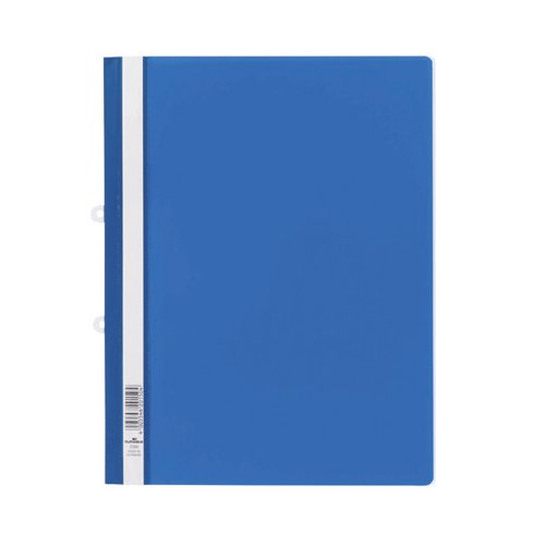DURABLE CLEAR VIEW FOLDER WITH FILING STRIP A4 BLUE (PACK OF