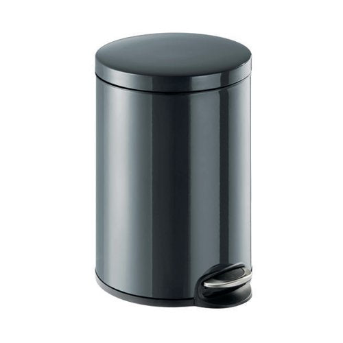 DURABLE POWDER COATED METAL PEDAL BIN ROUND 20 LITRE CHARCOA