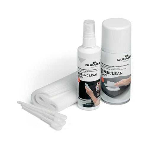 DURABLE PC TECH CLEANING KIT WITH SCREEN SPRAY, FOAM SPRAY,
