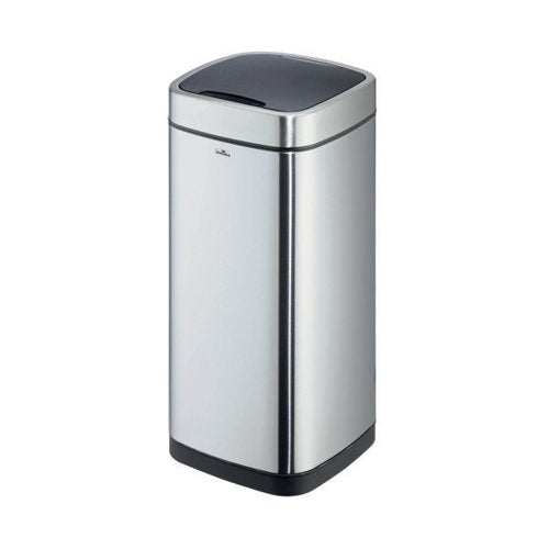 DURABLE SENSOR WASTE BIN NO TOUCH SQUARE 35 LITRE SILVER 342