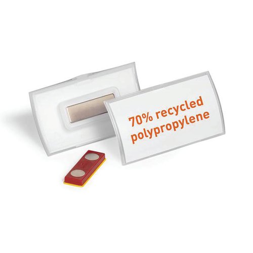 DURABLE CLICK FOLD RECYCLED MAGNET NAME TAG BADGE HOLDER 40X
