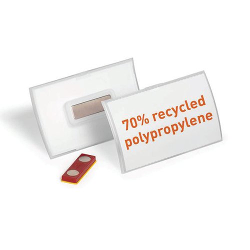 DURABLE CLICK FOLD RECYCLED MAGNET NAME TAG BADGE HOLDER 54X