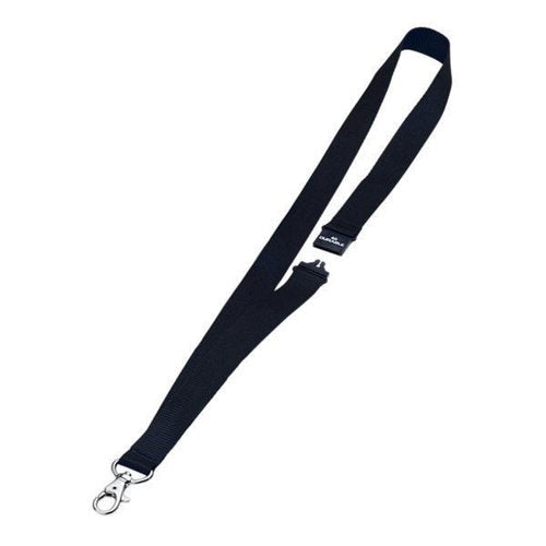 DURABLE SOFT LANYARD WITH CLIP AND SAFETY RELEASE BLACK (PAC