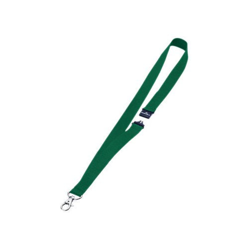 DURABLE SOFT LANYARD WITH CLIP AND SAFETY RELEASE GREEN (PAC