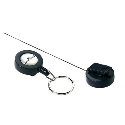 DURABLE SECURE RETRACTABLE KEYRING BADGE REEL FOR IDS AND KE