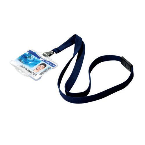 DURABLE SOFT PREMIUM LANYARD WITH CLIP AND SAFETY RELEASE BL