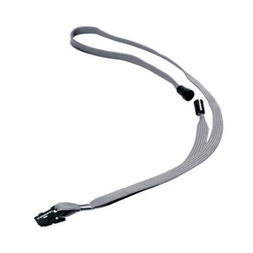 DURABLE SOFT LANYARD WITH CLIP AND SAFETY RELEASE GREY (PACK