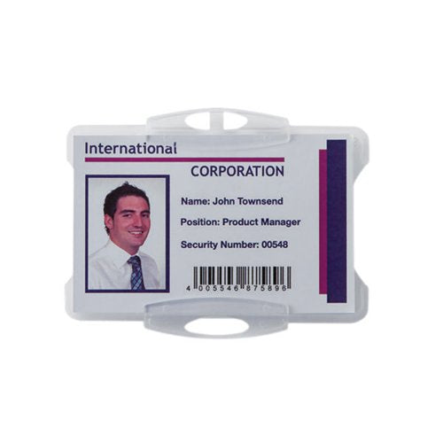 DURABLE SECURITY PASS HOLDER 54X85MM CLEAR (PACK OF 50) 9991