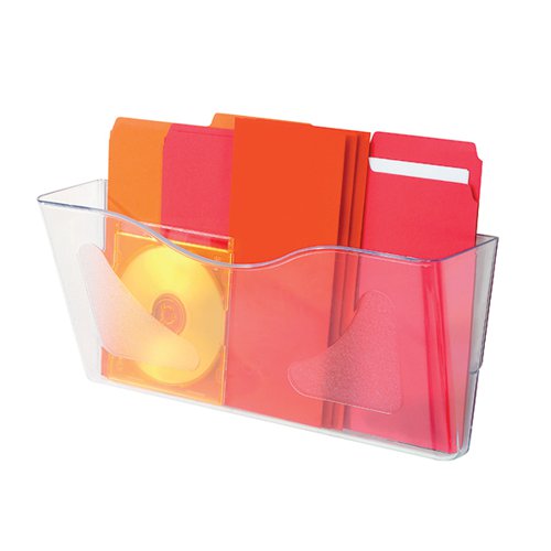 DEFLECTO STERITOUCH WALL POCKET LANDSCAPE CLEAR CP074STCRY