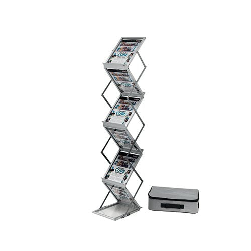 DEFLECTO DOUBLE SIDED FOLDING STAND A4 SILVER DE36100