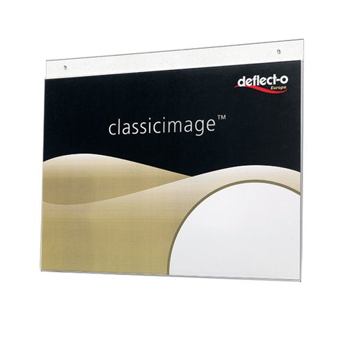 DEFLECTO LANDSCAPE WALL SIGN HOLDER A4 (PRE-DRILLED FOR WALL