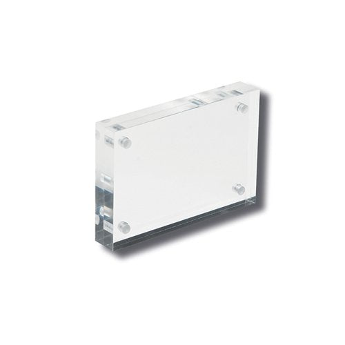 DEFLECTO MAGNETIC BLOCK DESKTOP BUSINESS CARD HOLDER ACRYLIC