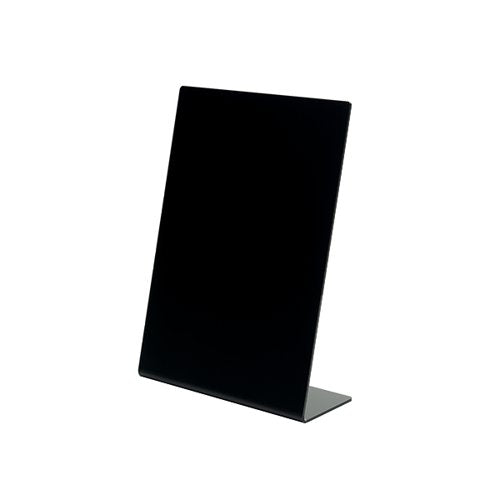DEFLECTO SLANTED DISPLAY SIGN ACRYLIC A4 PORTRAIT BLACK SSPA