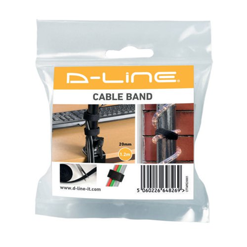 D-LINE CABLE TIDY BAND REUSABLE HOOK AND LOOP BLACK CTTAPE20
