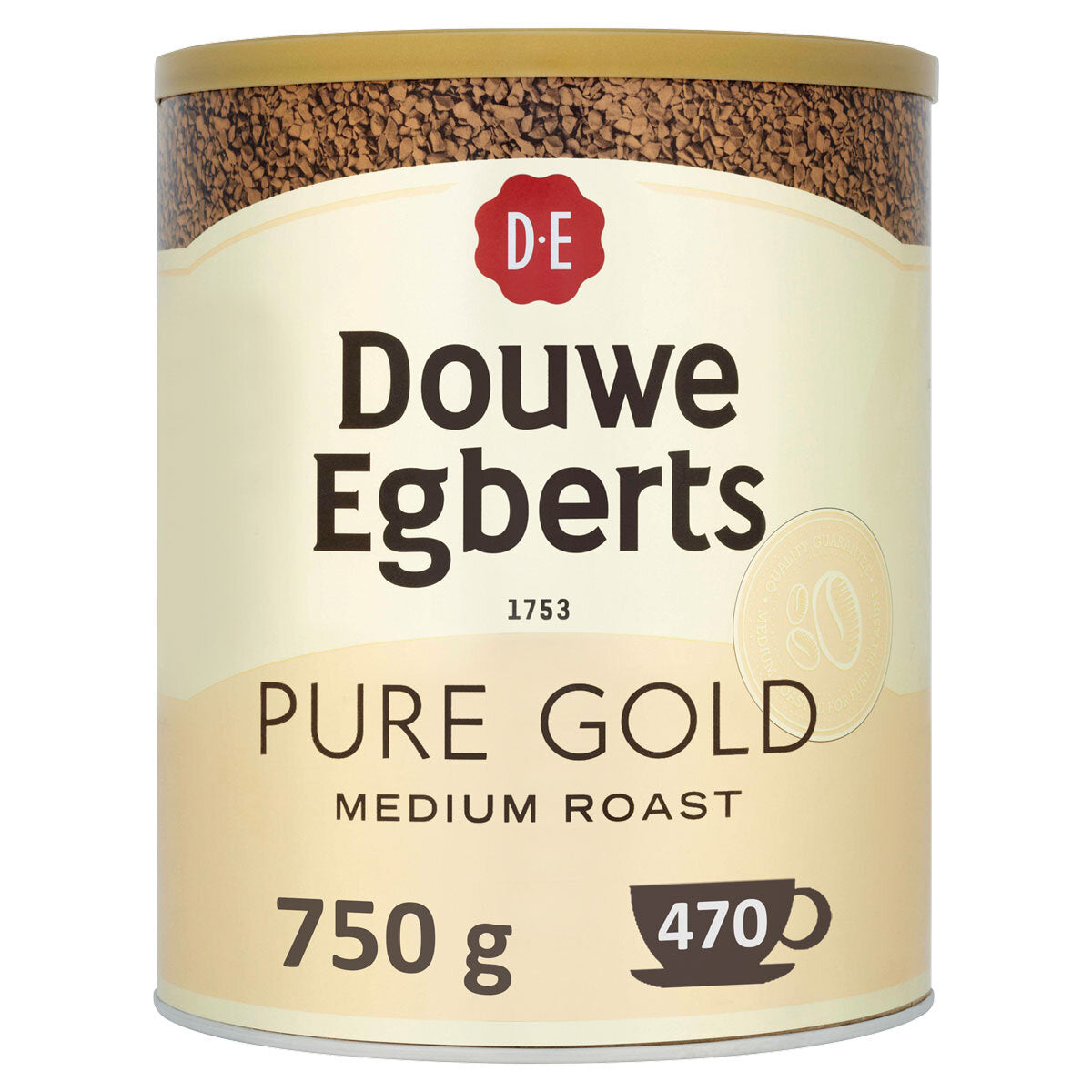 DOUWE EGBERTS PURE GOLD MEDIUM ROAST INSTANT COFFEE (750g)