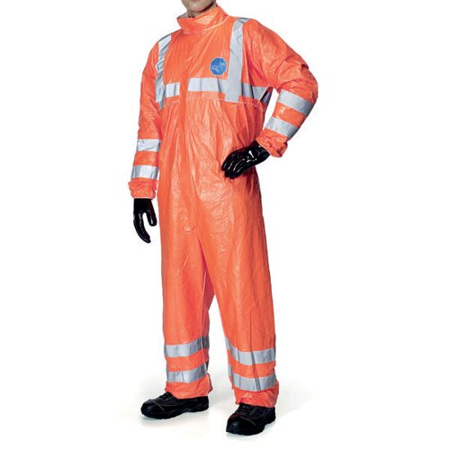 DUPONT TYVEK 500 HIGH VISIBILITY COVERALL ORANGE S TBS500HVS