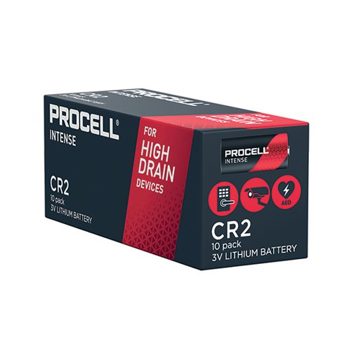 PROCELL INTENSE HIGH POWER LITHIUM CR2 3V BATTERY (PACK OF 10) 5000394163300