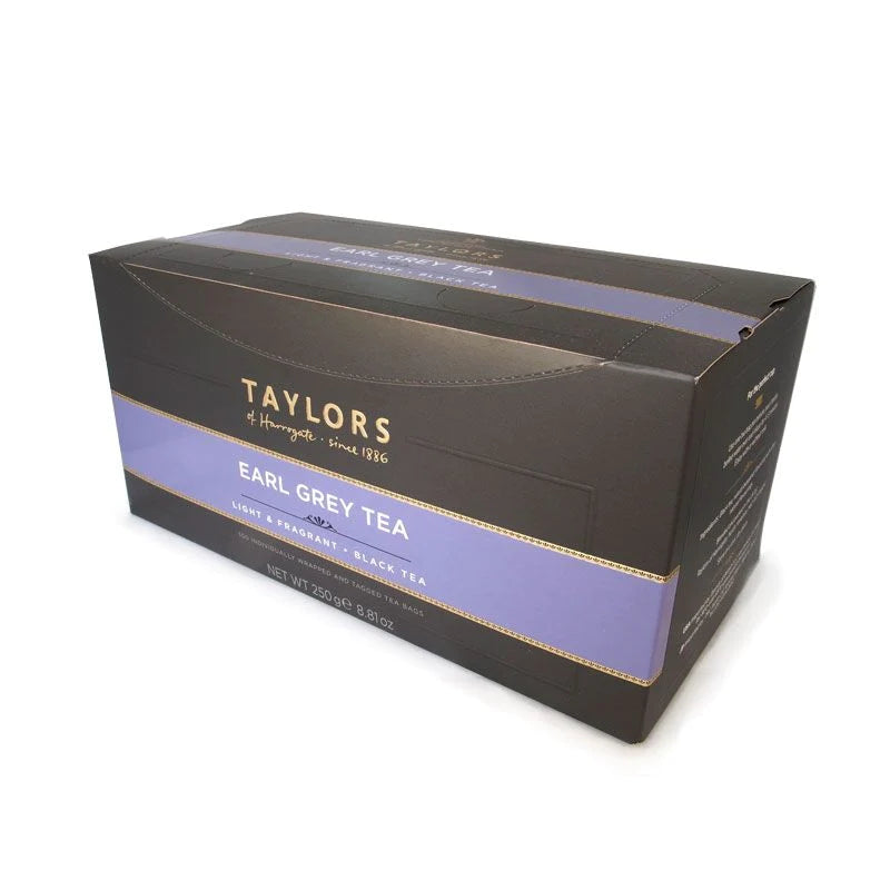 TAYLORS OF HARROGATE EARL GREY ENVELOPE & TAG (100 BAGS)