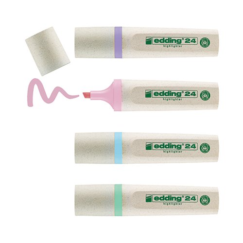 EDDING E-24/4S ECOLINE HIGHLIGHTER SET PASTEL (PACK OF 4) 4-