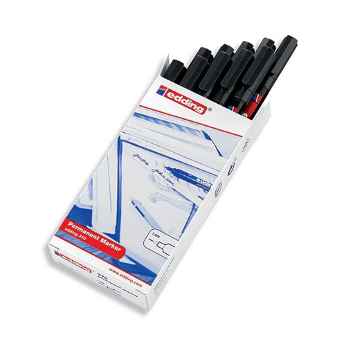 EDDING 370 PERMANENT MARKER FINE BLACK (PACK OF 10) 370-001