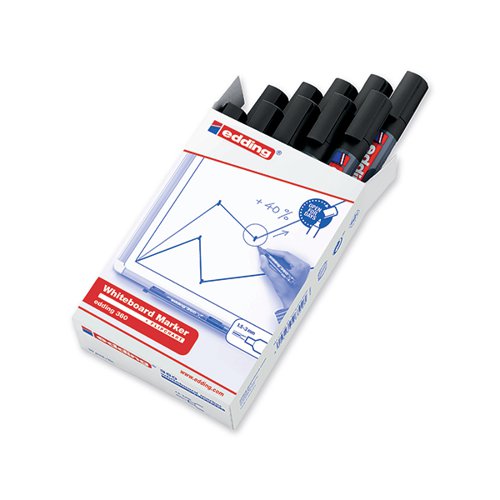 EDDING 360 DRYWIPE MARKER BLACK (PACK OF 10) 4-360001