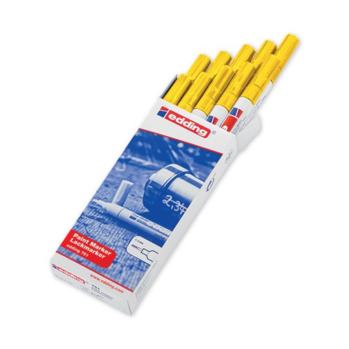 EDDING 751 BULLET TIP PAINT MARKER FINE YELLOW (PACK OF 10)