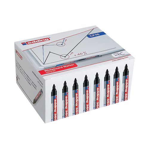 EDDING 360 DRYWIPE MARKER BLACK (PACK OF 50) CP46
