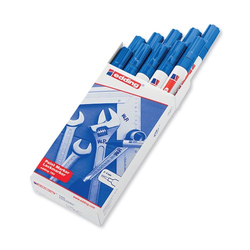 EDDING 750 BULLET TIP PAINT MARKER MEDIUM BLUE (PACK OF 10)