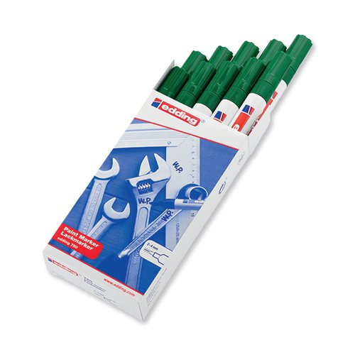 EDDING 750 BULLET TIP PAINT MARKER MEDIUM GREEN (PACK OF 10)