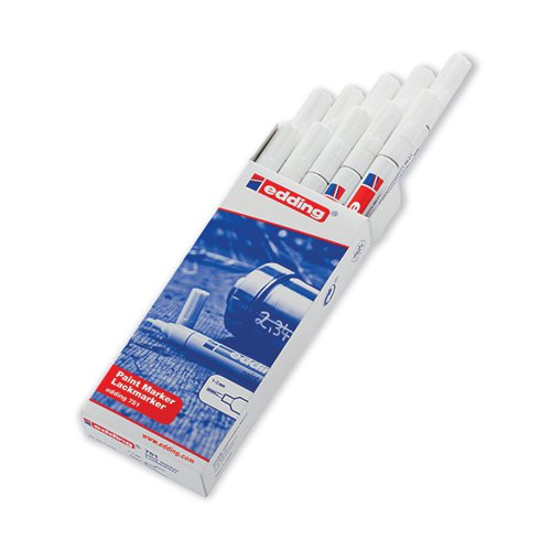 EDDING 751 BULLET TIP PAINT MARKER FINE WHITE (PACK OF 10) 7