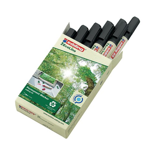 EDDING 22 ECOLINE PERMANENT MARKER BLACK (PACK OF 10) 4-2200
