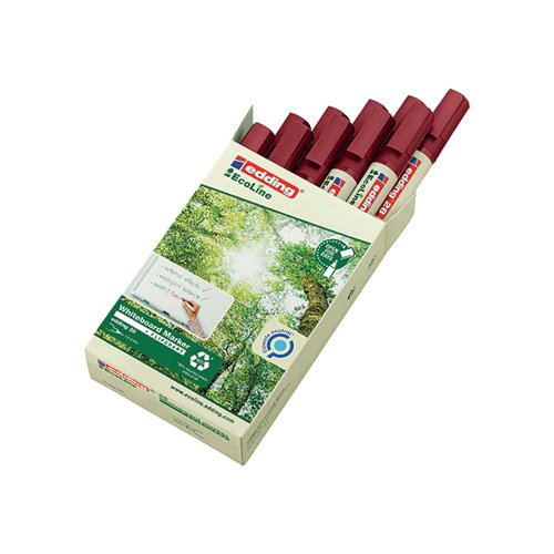 EDDING 28 ECOLINE DRYWIPE MARKERS (PACK OF 10) RED 4-28002