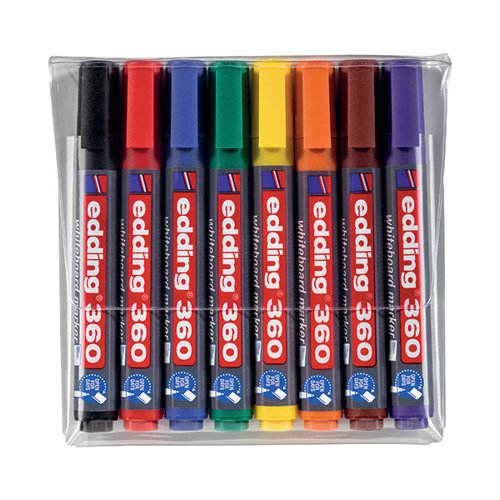 EDDING 360 DRYWIPE MARKER ASSORTED (PACK OF 8) 4-360-8